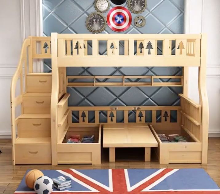 定制成人儿童上床下1书桌两层高低米床实木床定做长.8双层床1.9米