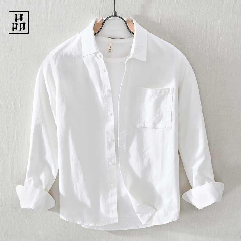 一件简单舒适的白衬衫, 整个世界都安静了! 新美式长袖纯棉衬衣男