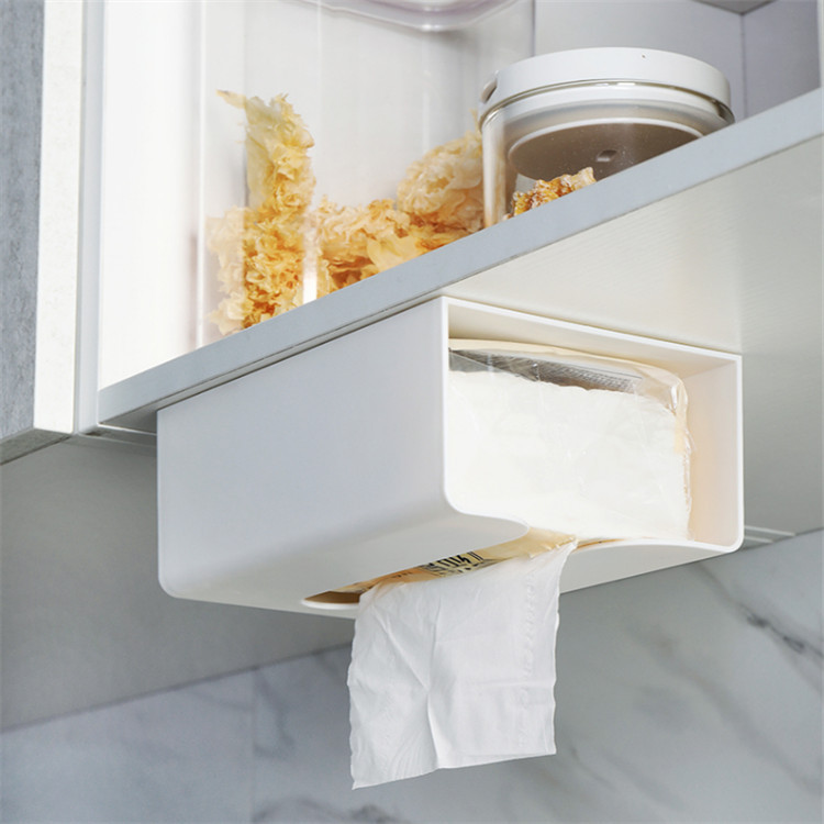 免打孔壁挂式纸巾盒客厅厕所创意无痕纸抽盒家用厨房多功能抽纸盒