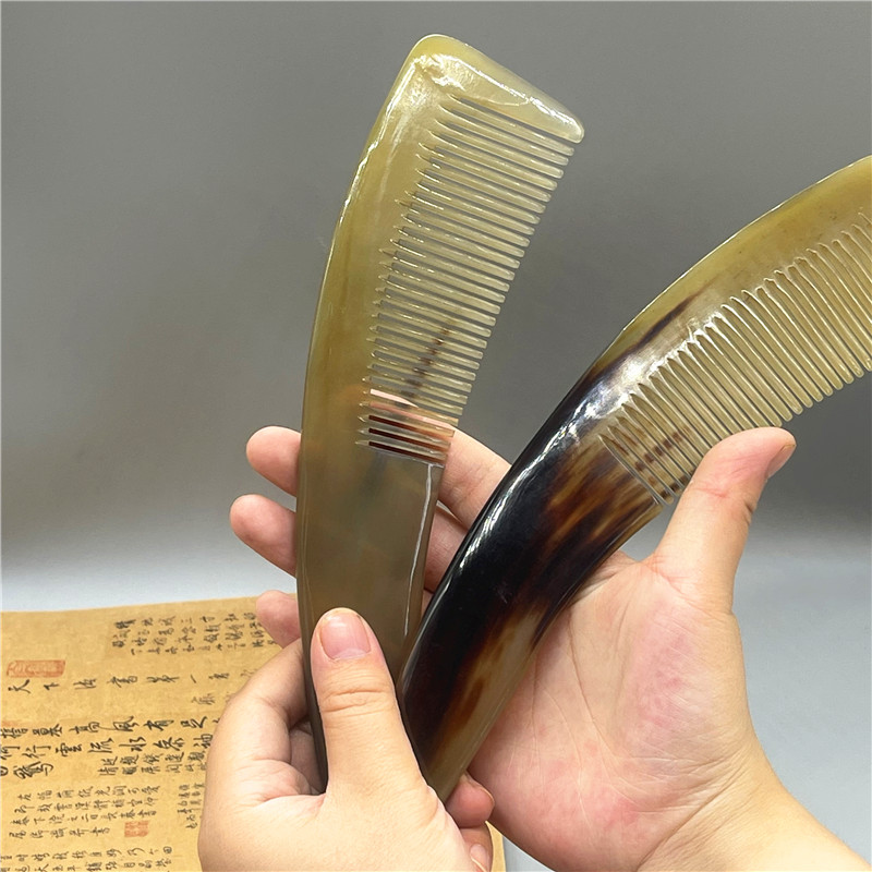 保真西藏手工天然牦牛角梳子家用防静电整角梳礼品男女按摩保健梳