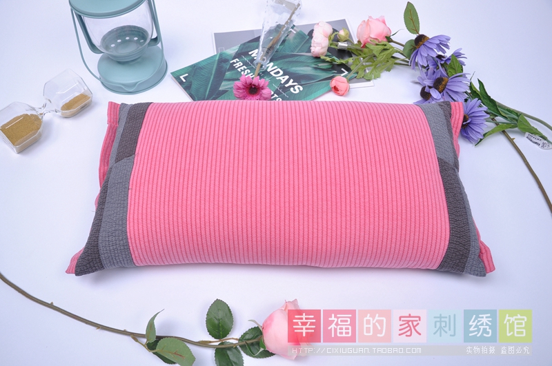韩国砂洗绗缝荞麦壳成人枕头床上用品拉链拆洗颈椎保健枕舒适耐用