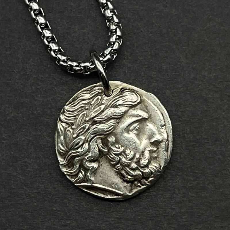 复古希腊银币宙斯射手座守护神太阳神古币马其顿荷马史诗腓力二世