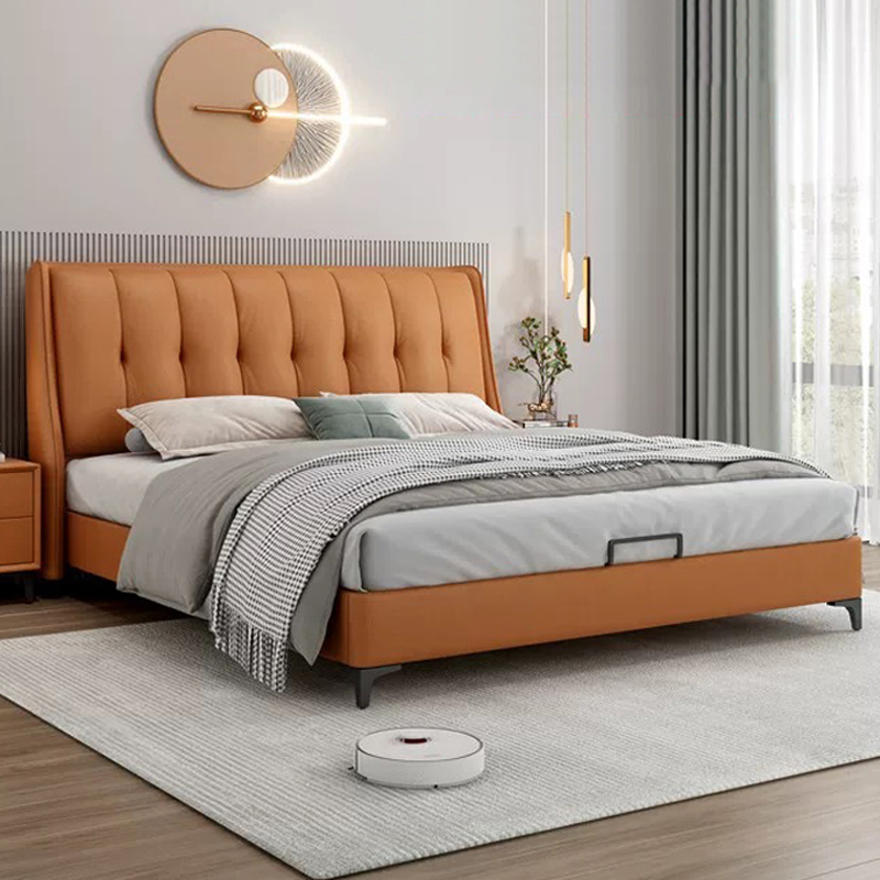 新品科技布床现代简约布艺床卧室床1.5米1.8米双人床软包床轻奢网