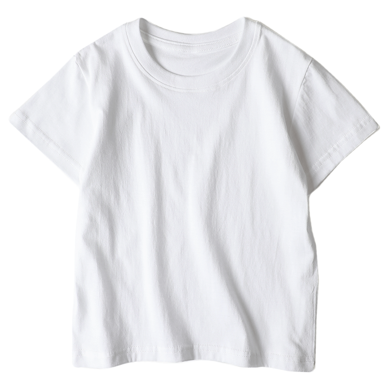 男童短袖t恤夏装纯棉儿童纯色款白色上衣男孩夏季打底衫童装衣服