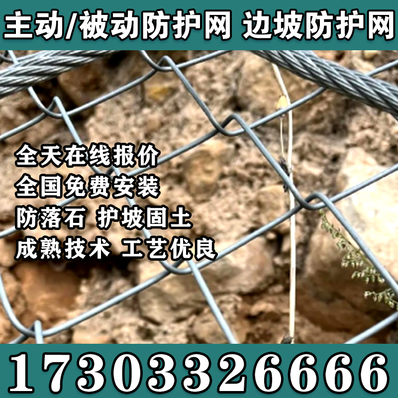 四川阿坝藏族羌族自治州主动边坡防护网山体落石防护网被动边坡防