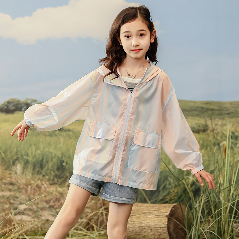 【CC真划算】女童夏季防晒服儿童中大童薄防晒衣2023新款时髦外套