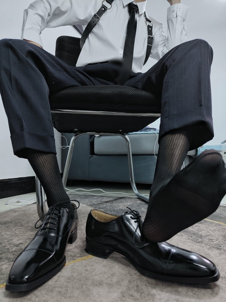 俊轩男士袜子夏季长筒丝袜日系黑色商务袜锦纶薄款防臭袜绅士性感