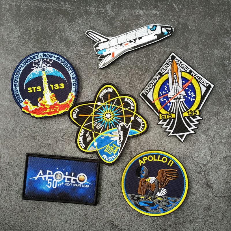 太空飞行航天飞机肩章刺绣美国太空总署NASA阿波罗计划魔术贴臂章