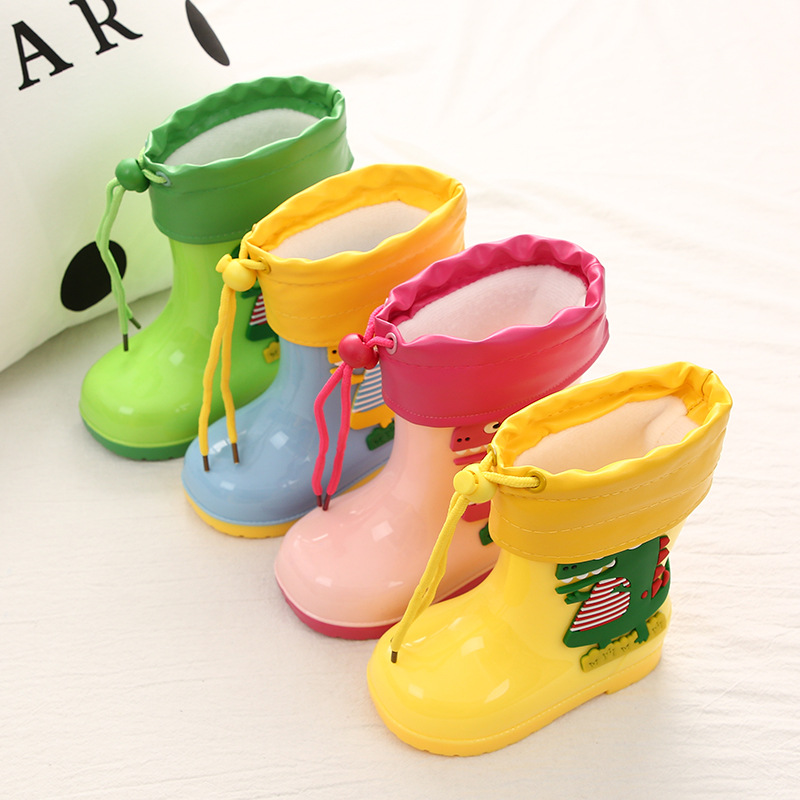 儿童雨鞋中筒卡通恐龙雨靴日系男女孩幼小童水鞋宝宝婴幼儿园套鞋