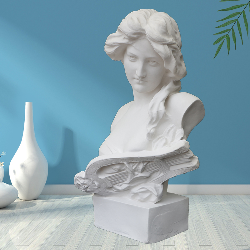 大琴女石膏像摆件石膏像美术教具68cm画室素描装饰雕塑艺考专用