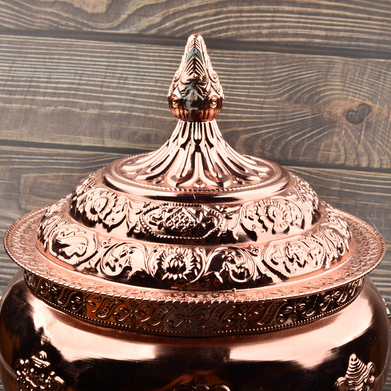 家用糌粑盒糌粑桶/藏式摆饰家居饰品罐纯紫铜婚庆器客厅茶几