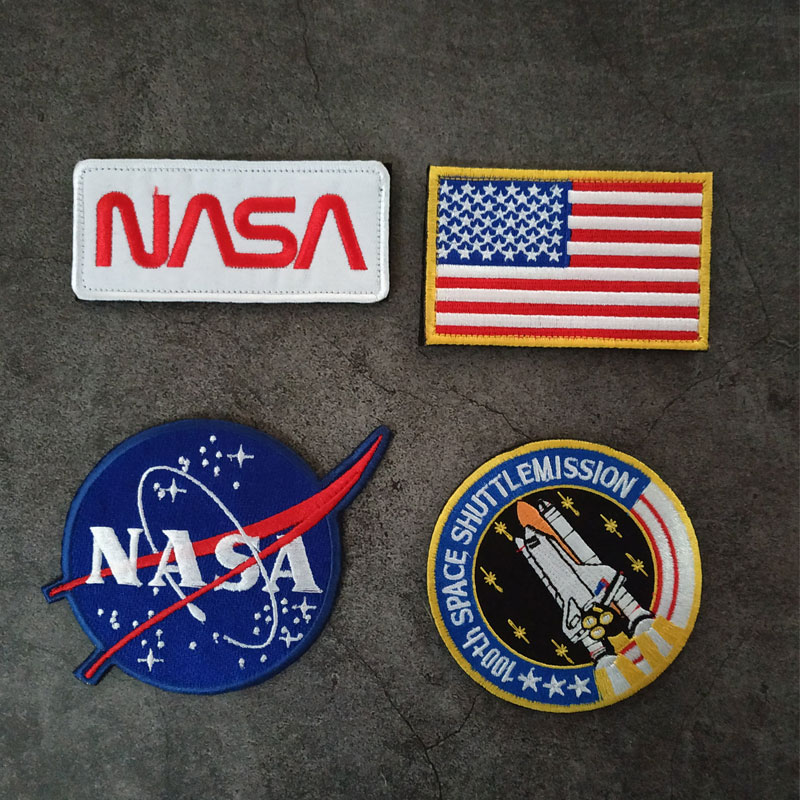 NASA 阿波罗计划太空宇航刺绣微章魔术贴臂章DIY补丁贴背包贴章