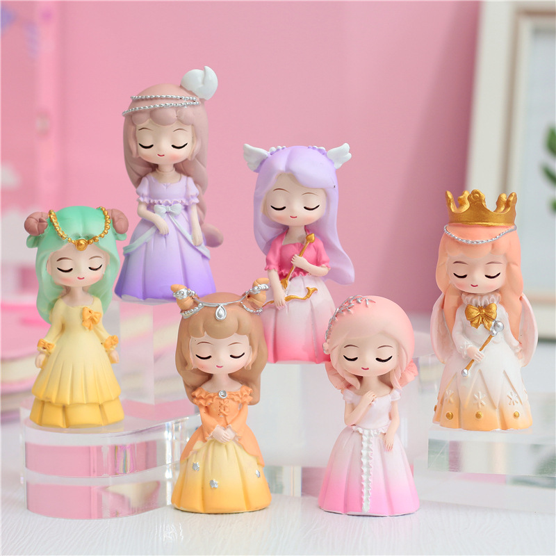 少女系列十二星座盲盒玩具女孩小摆件装饰品树脂公仔娃娃生日手办