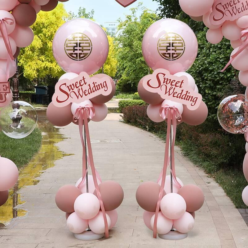 结婚气球门口装饰婚庆立柱路引创意浪漫中式婚礼场景布置用品大全
