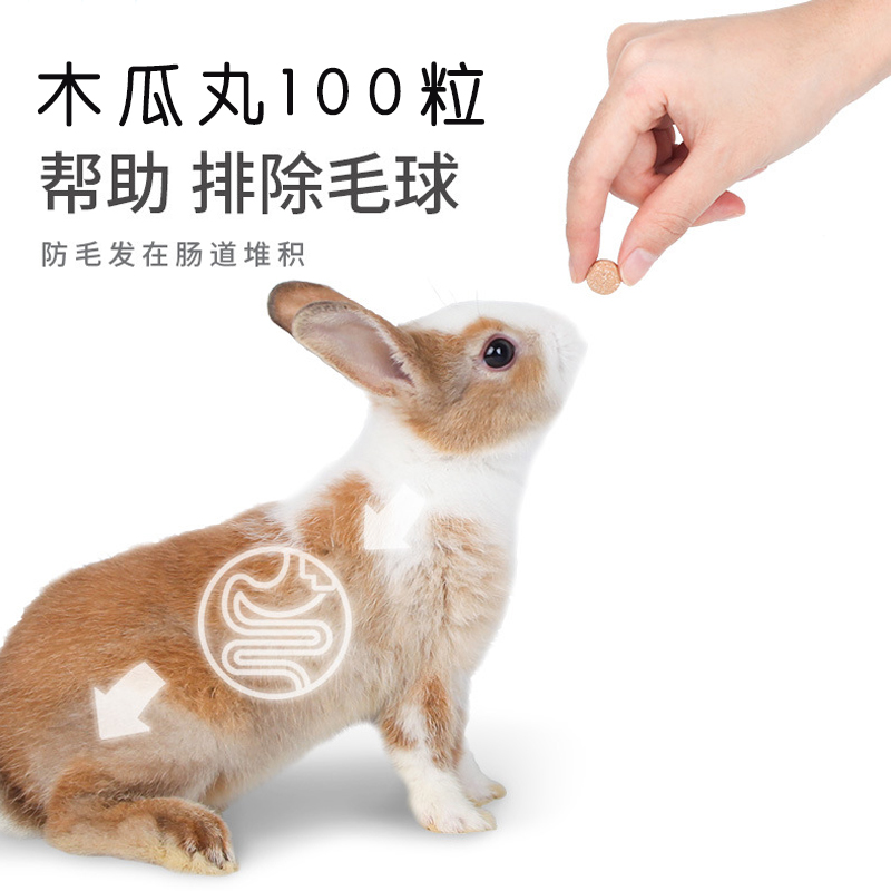 兔子菠萝木瓜丸 仓鼠龙猫荷兰猪豚鼠化毛膏排毛球100片兔兔保健品