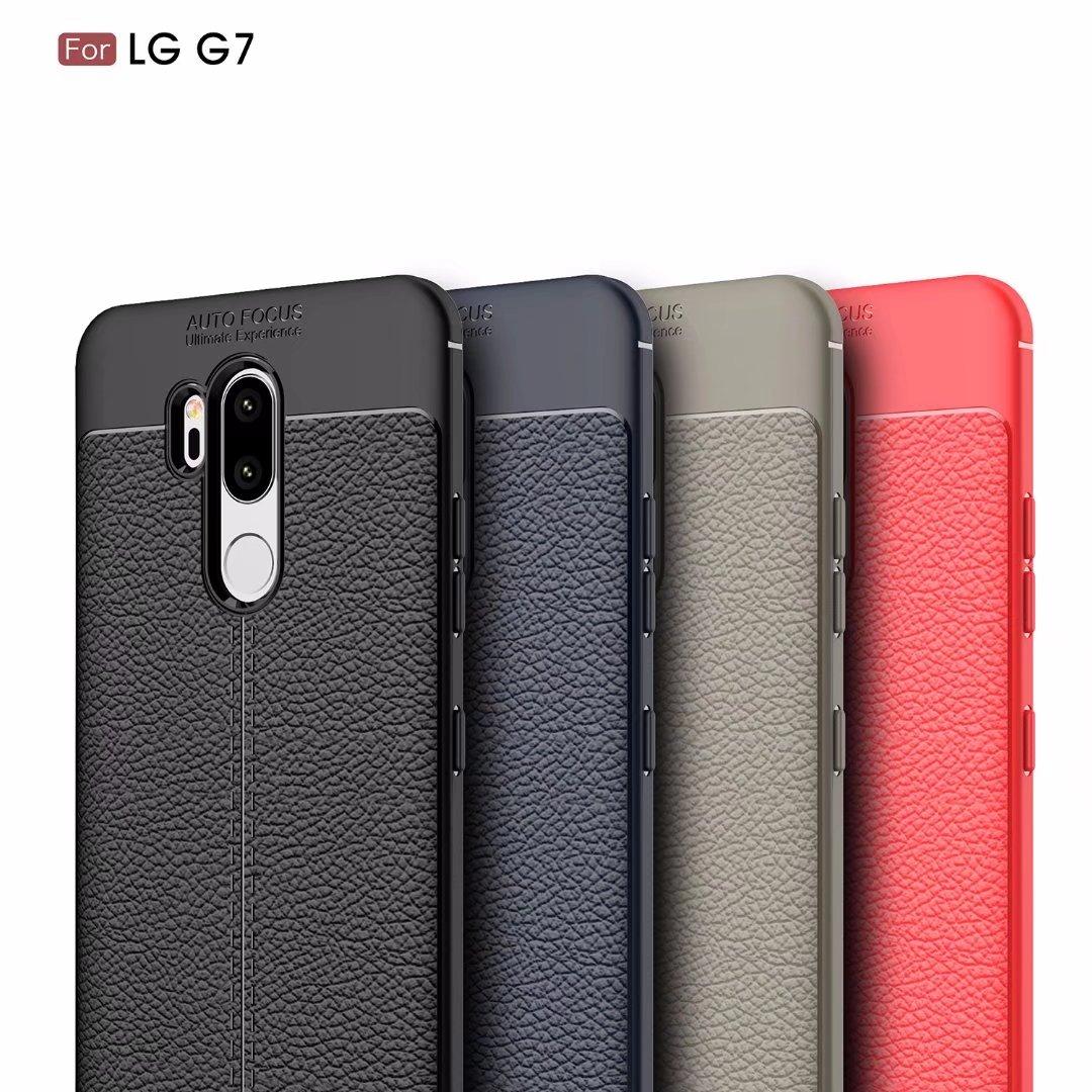 LG G7手机壳G7 ThinQ保护套lg g7软壳荔枝皮纹防摔硅胶套全包男女