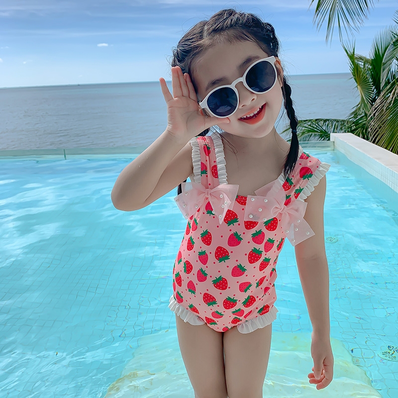 女童连体泳衣夏季2023新款女孩宝宝公主小童网红儿童夏装夏款泳装