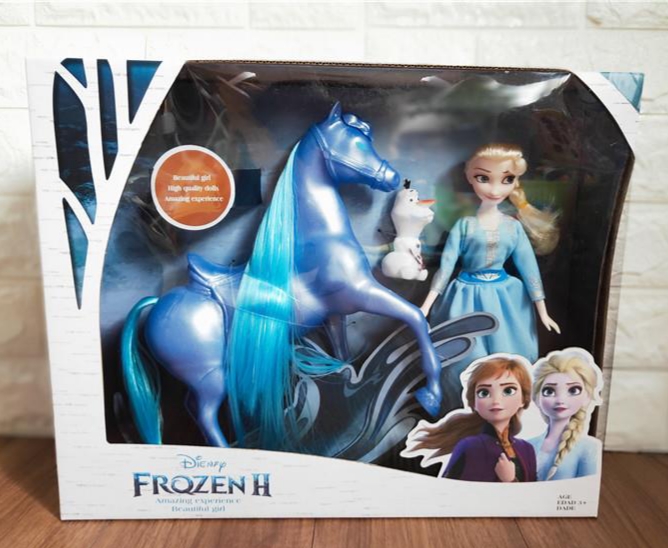 新款冰雪奇缘公主2艾莎安娜公主和水马玩偶女孩儿童玩具生日礼物