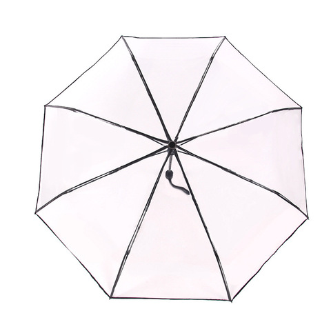 透明晴雨伞透明伞水乡伞阿波罗全自动系列江南三折伞印花白色