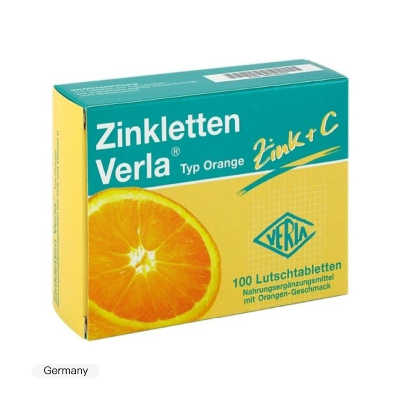 Zinkletten Verla儿童/孕妇补锌+香橙维C含片100片改善厌食