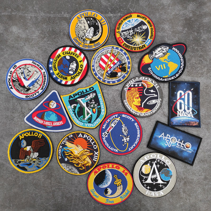 阿波罗航天飞机NASA太空总署刺绣魔术贴章补丁徽章宇航局臂章包贴