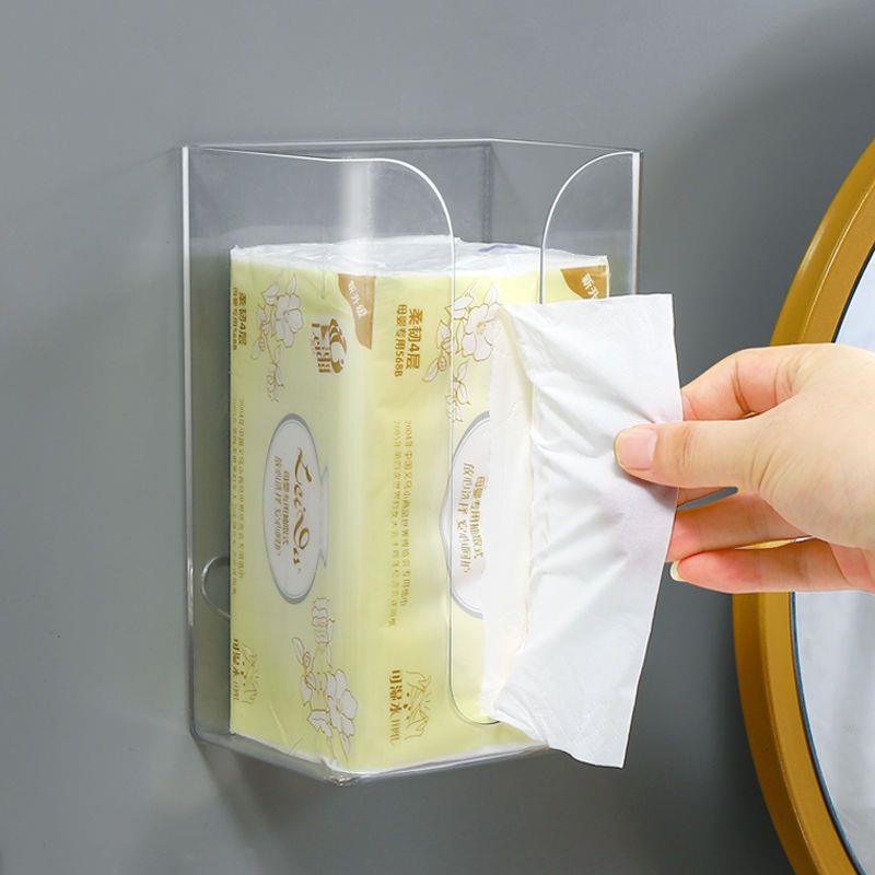 壁挂式纸巾盒免打孔巾抽纸盒家用卫生间厕所厨房餐巾倒挂盒高颜值