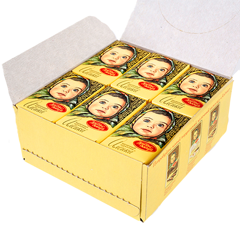 俄罗斯进口大头娃娃巧克力阿连柯品牌榛子牛奶巧克力儿童零食包邮