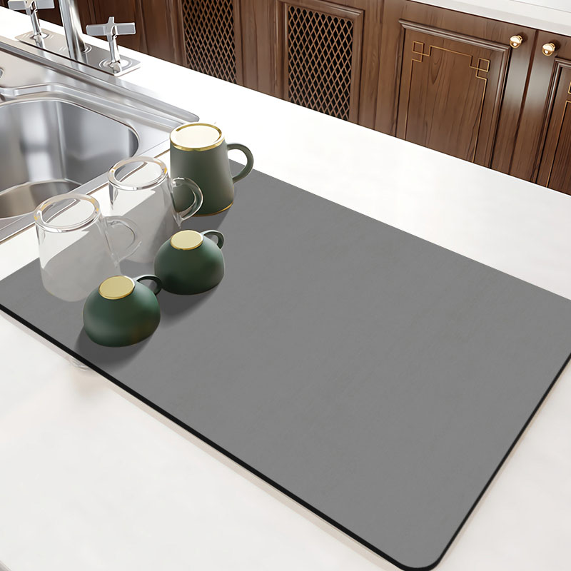 厨房台面纯色沥水垫吸水速干硅藻泥保护灶台水槽刷洗碗防烫置物垫