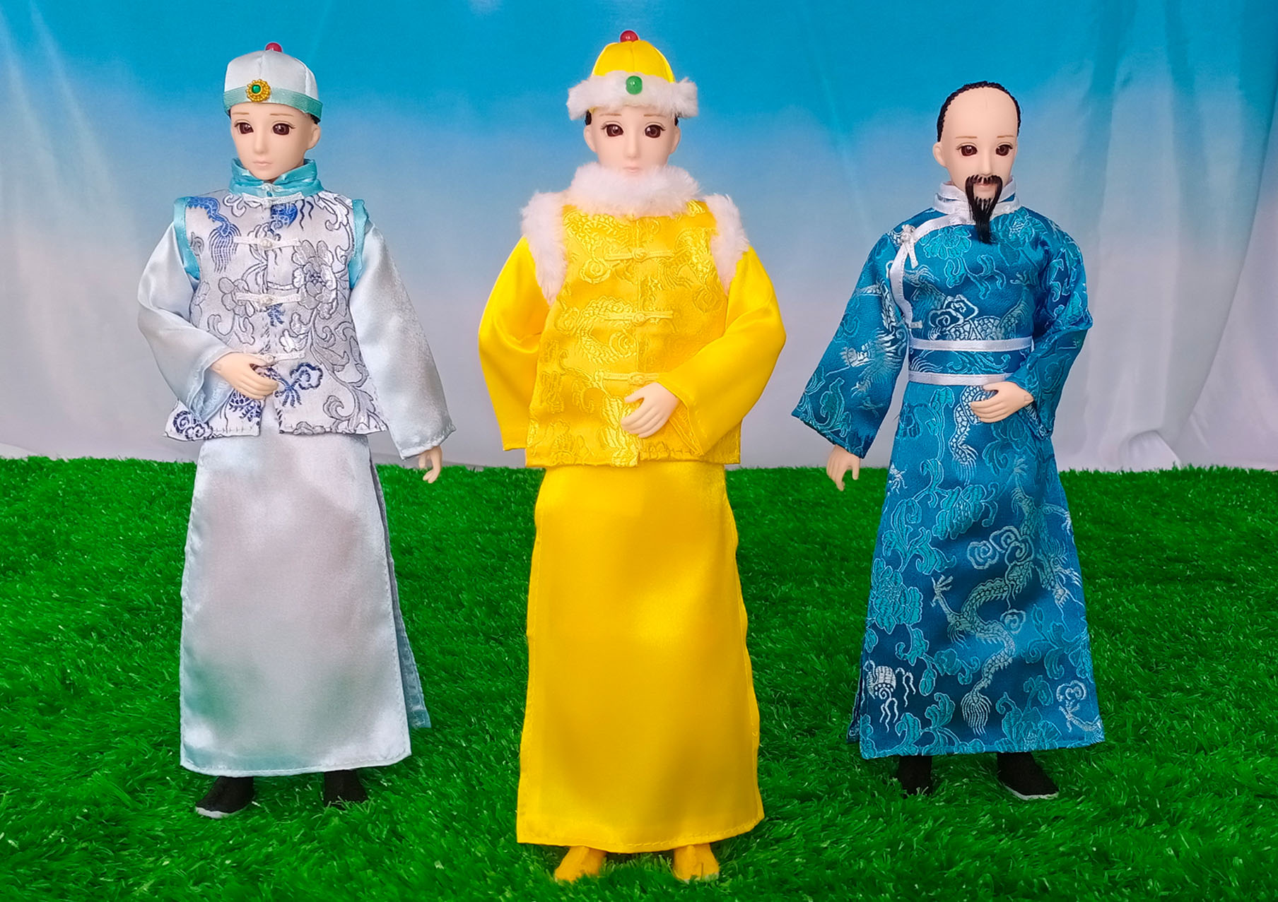 古装男娃娃清朝衣服中国代宫廷套装皇帝王子30厘米摆件玩具