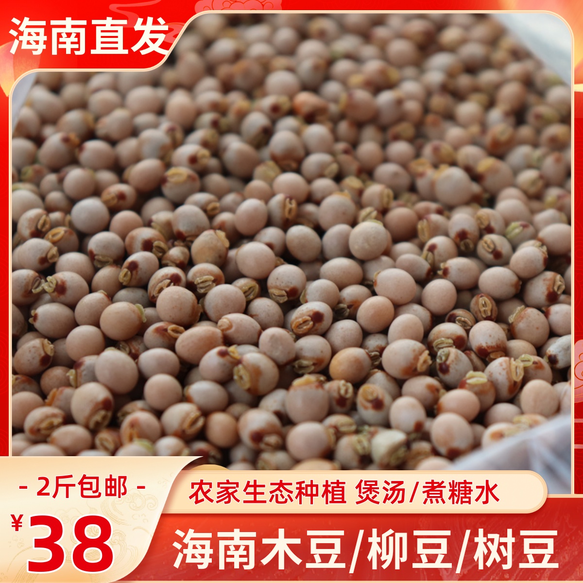 海南木豆食用清热炖糖水煲汤柳豆蓉豆绿化药材灌木观音豆种子柴豆
