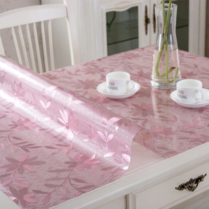 透明彩色软质玻璃水晶板方桌布防水防烫茶几垫塑料餐桌垫台布印花