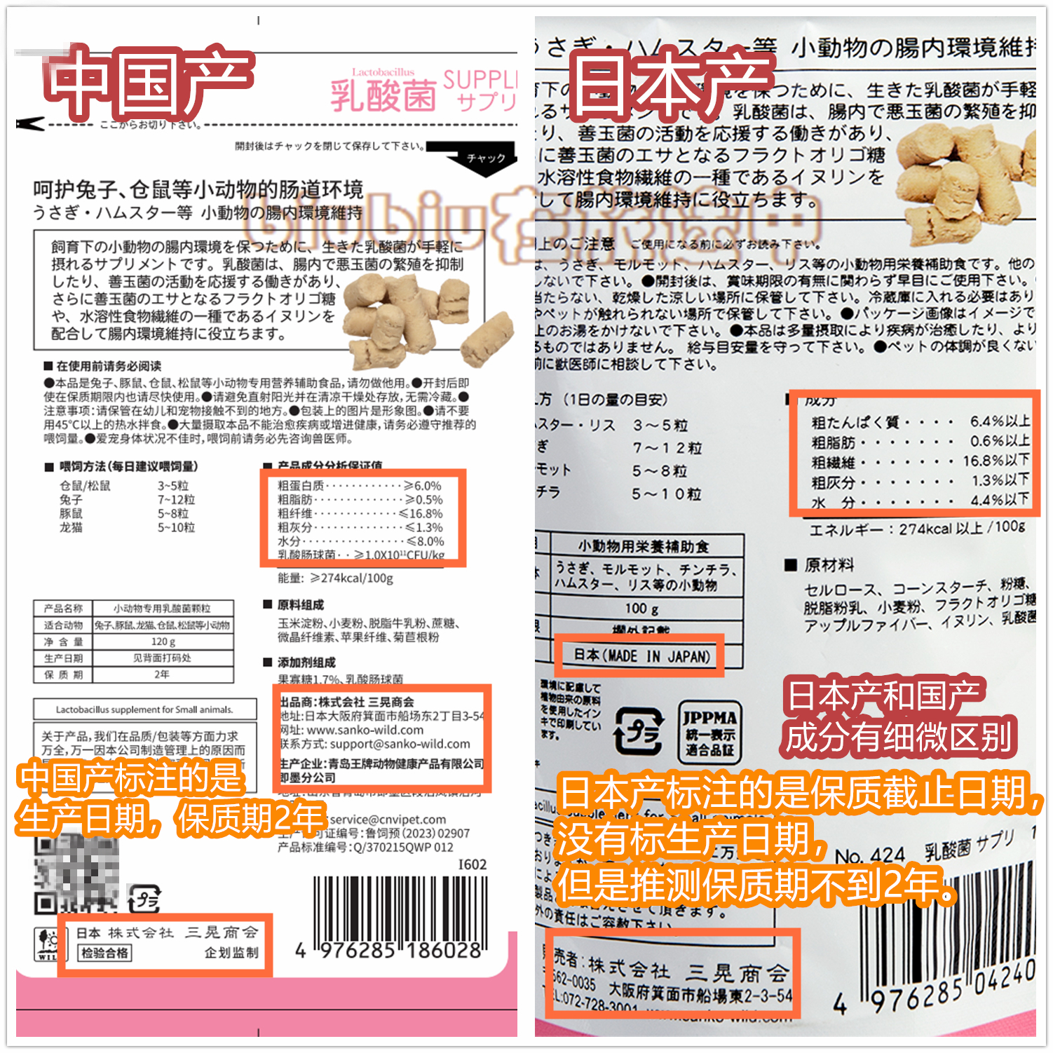 日本SANKO品高乳酸菌颗粒仓鼠熊兔子豚鼠保健品调理肠胃软便换粮