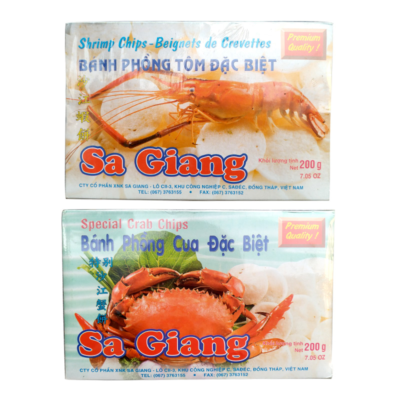 越南虾片400克【虾味200克+蟹味200克】原味食品海鲜虾饼盒袋包装