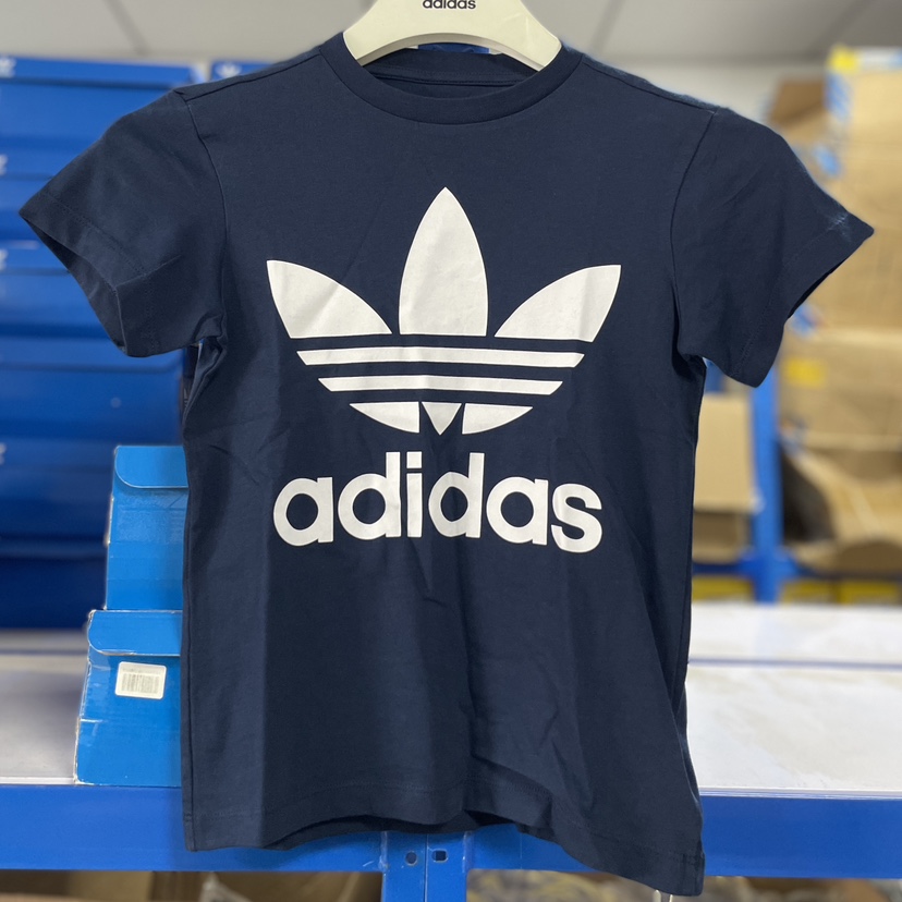 Adidas阿迪达斯 男女儿童大logo休闲运动短袖T恤gn8204