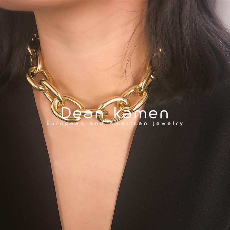 速发钛合金网红粗链条项链Necklace for Women Choker Gold Chain