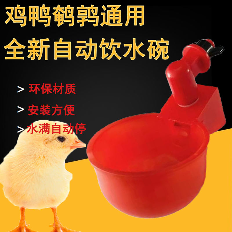 新型自动大红饮水碗桶装饮水器育雏养殖鸡鸭鹅鸽子全自动喝水碗