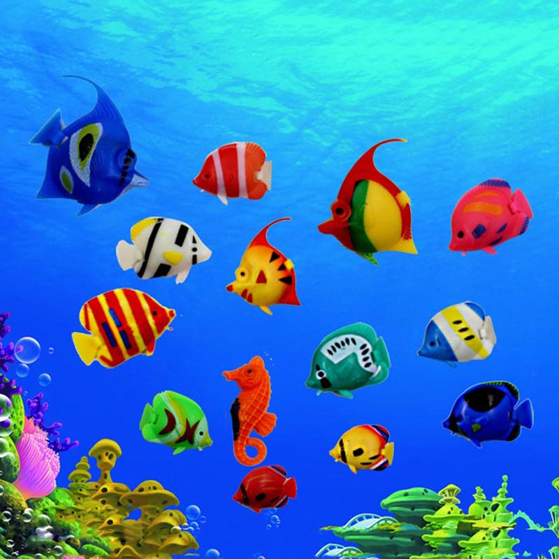 仿真鱼水族鱼缸造景假鱼塑料热带鱼金鱼水族箱摆件会动漂浮装饰
