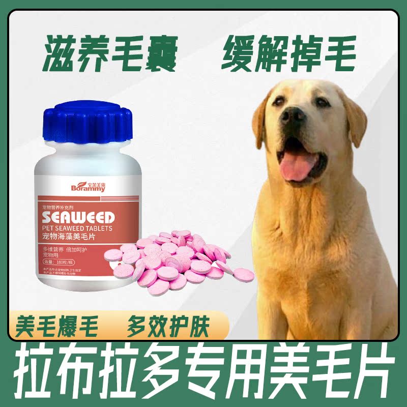 拉布拉多狗狗专用海藻美毛钙片宠物成犬幼犬美毛补钙护肤保健用品