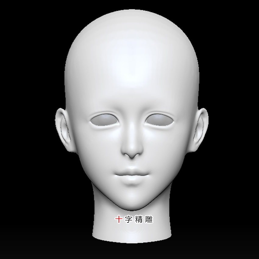女性光头stl模型3dsmax圆雕图zbrush头雕bjd美女面部3d打印数据