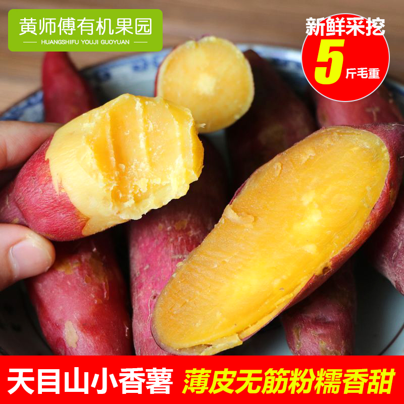 板栗红薯新鲜5斤天目山小香薯农家自种沙地小香薯番薯红心小红薯