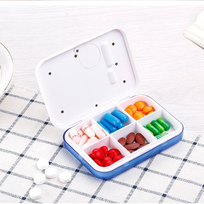 新品智能多格电子药盒塑料可携式有盖保健品盒分药盒语音吃药提醒