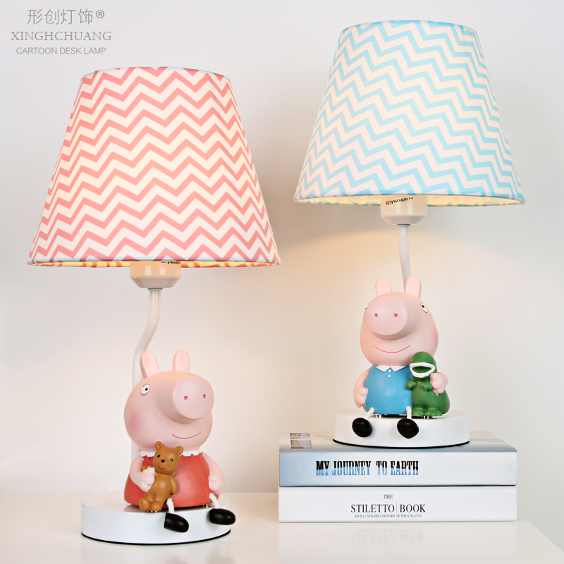 儿童卧室床头台灯现代温馨创意浪漫小猪男女孩可爱卡通暖光台灯