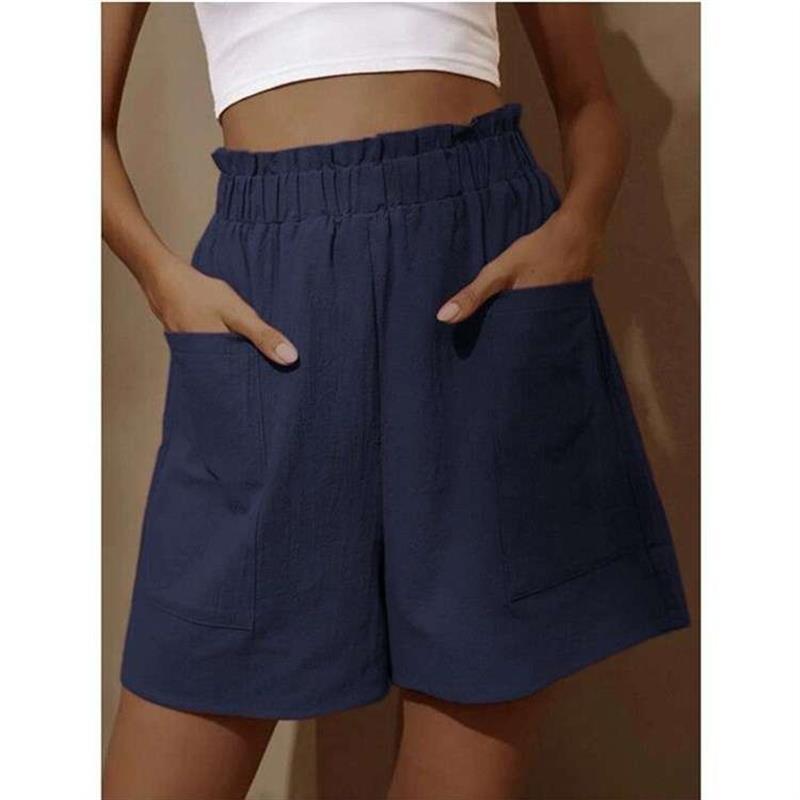 Special offer for womens cotton hemp bud high waist shorts