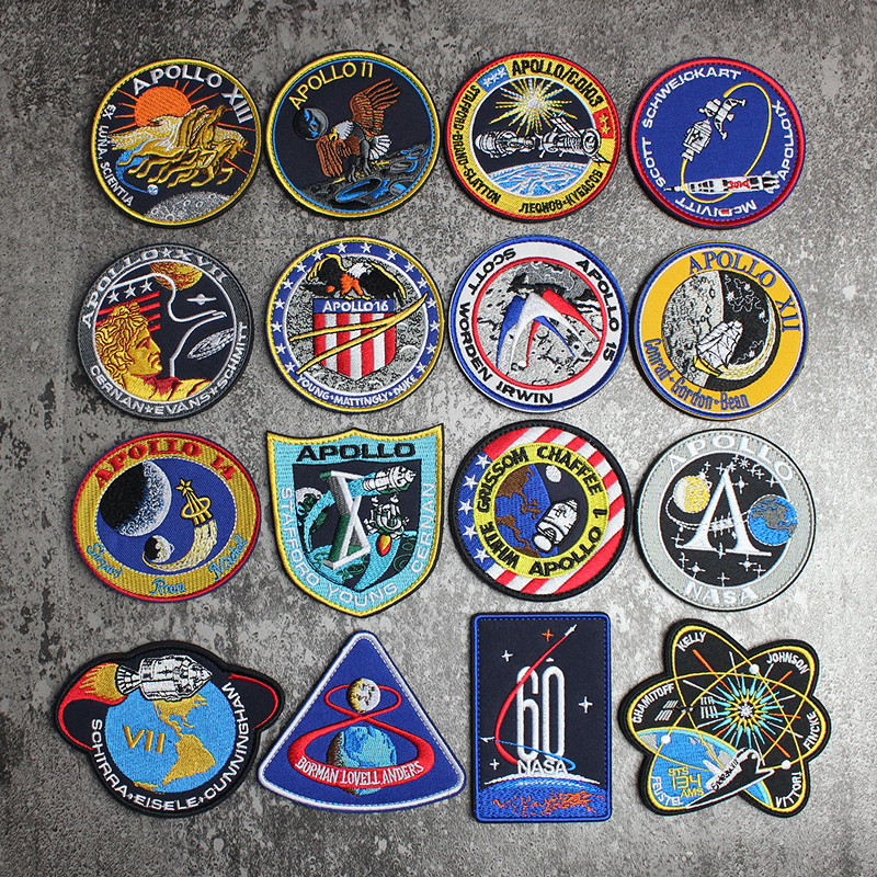 阿波罗计划刺绣魔术贴臂章太空总署航空魔术贴章衣服帽子贴章胸章