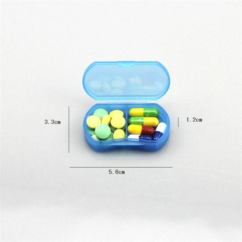保健品小盒子迷你药盒便携小药盒2格密封旅行药盒一周塑料保健