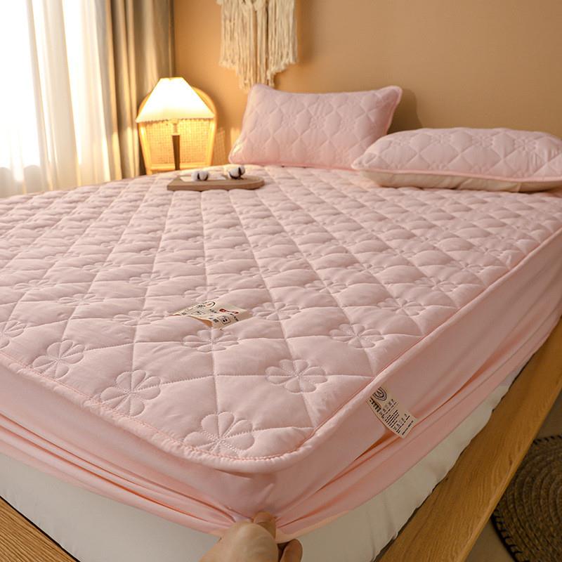 A类母婴原棉大豆纤维夹棉床笠加厚全包围防尘床罩床保护套防滑
