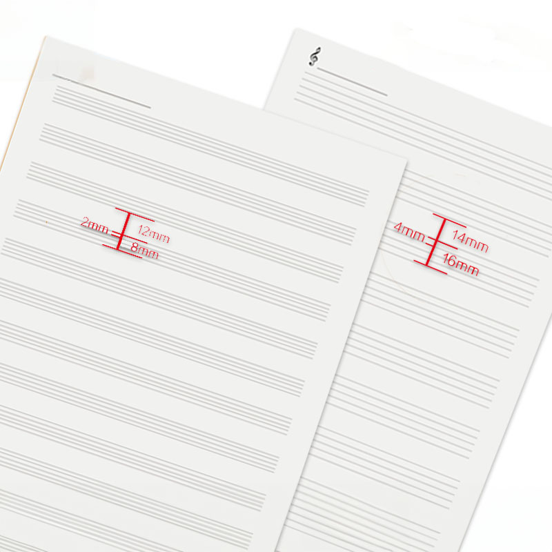 200张加厚钢琴16K五线谱本音乐练习六线乐谱纸儿童大学生护眼纸张