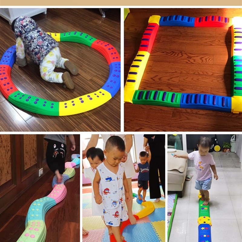 推荐感统训练器材幼儿园脚踩触觉平衡板儿童独木桥平衡木室内家用