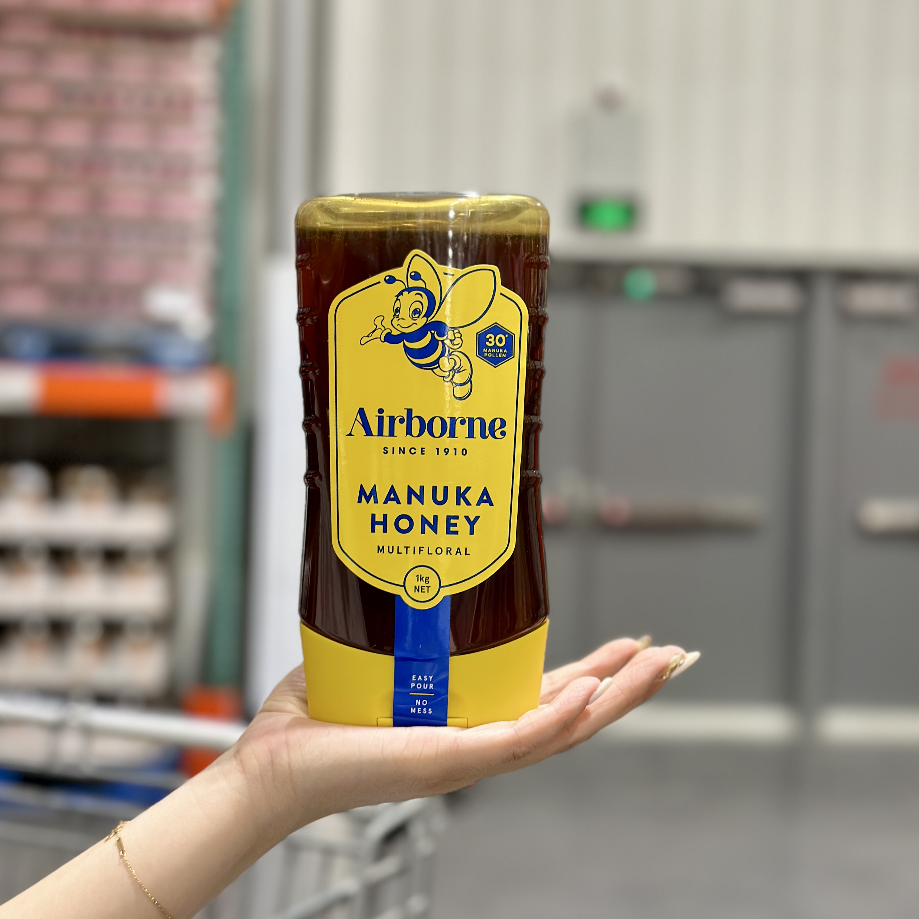 costco代购Airborne新西兰进口蜂蜜1kg天然纯正麦卢卡蜂蜜挤压瓶