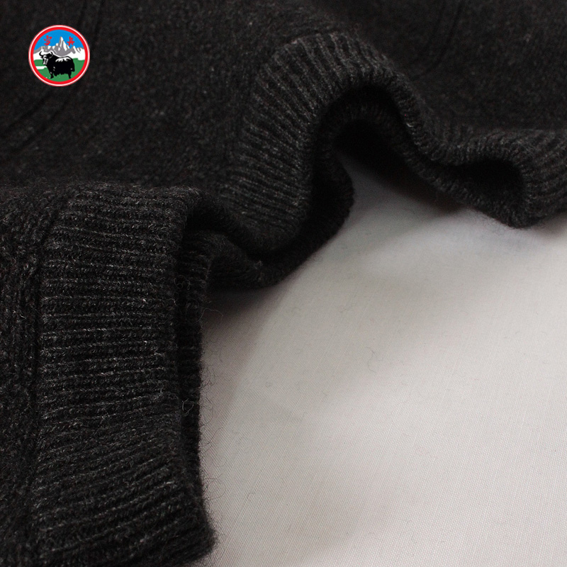 雪舟男式牦牛绒开衫马夹针织四季通用厚款保暖毛衣老人